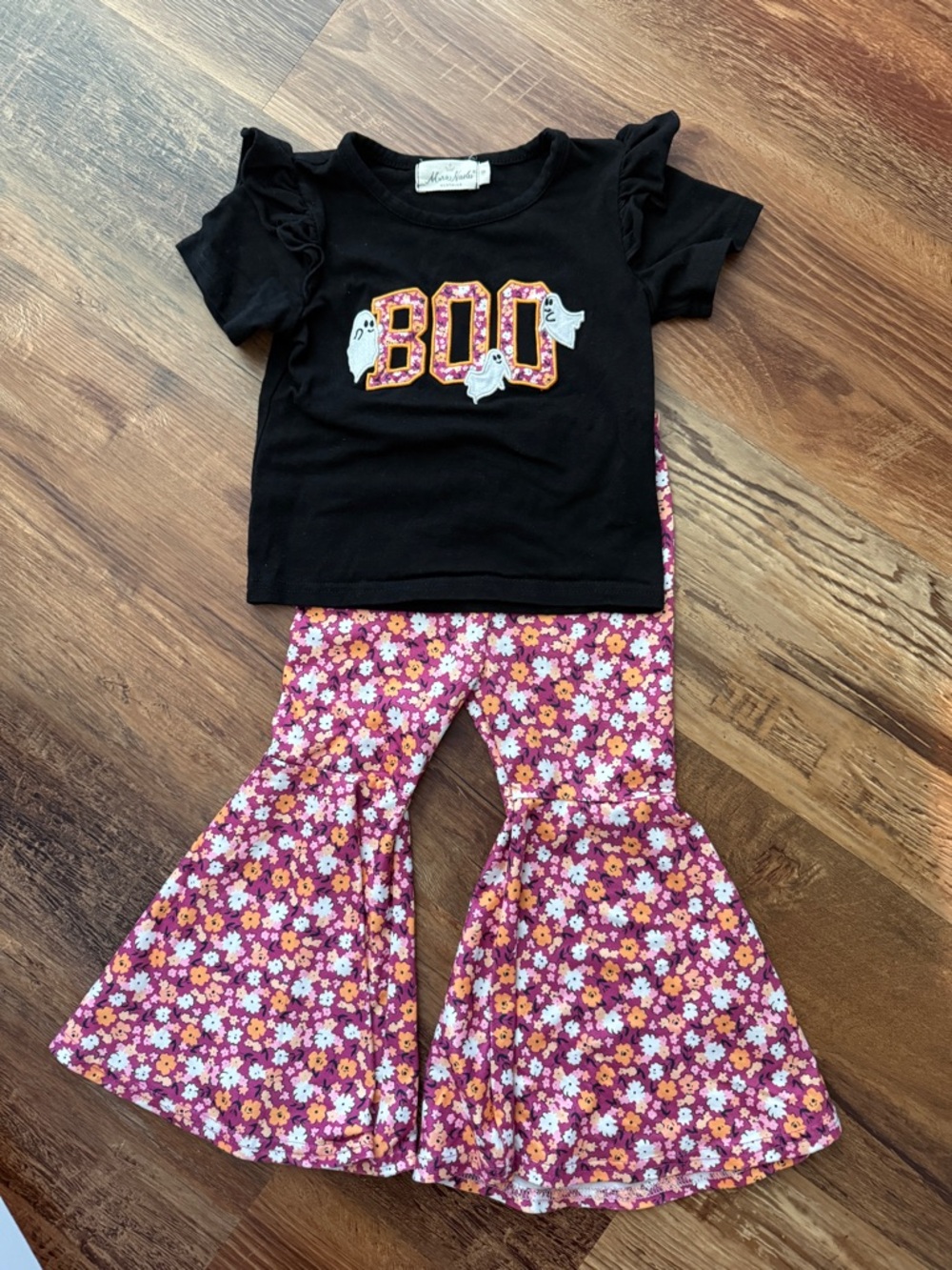 Marie Nicole “Boo” Embroidered Shirt & Bell Bottom Pants - “XS” = 18-24 month